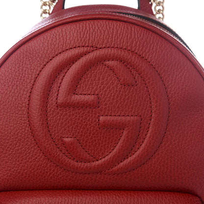 Gucci Pebbled Calfskin Soho Chain Backpack Hibiscus Red 8 of 8