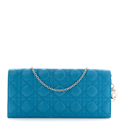 Christian Dior Lambskin Cannage Lady Dior Convertible Clutch Blue 1 of 13