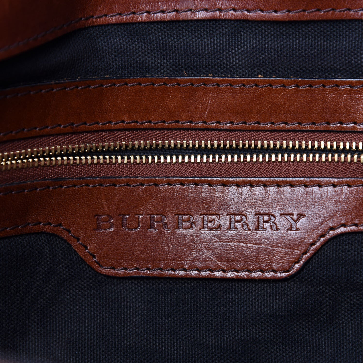 Burberry House Check Bridle Calfskin Medium Lynher Tote Dark Tan 11 of 14