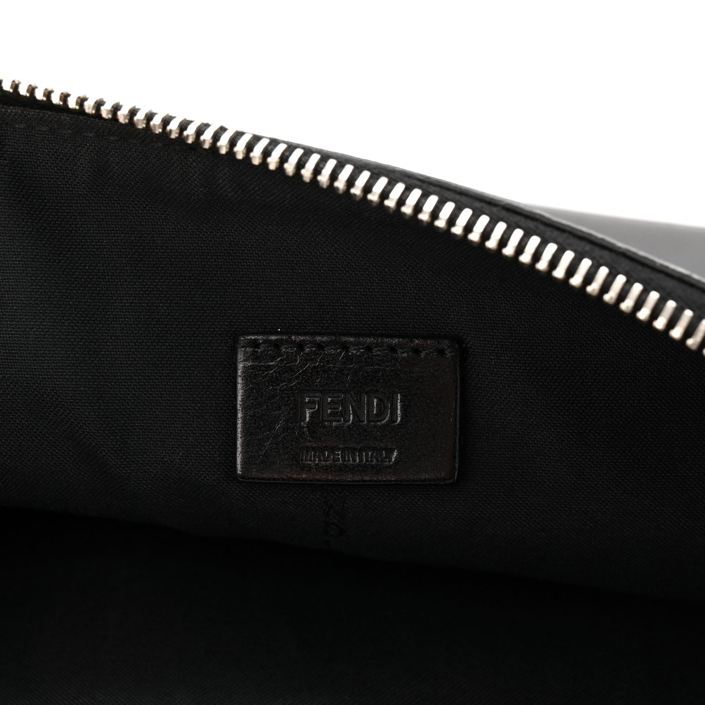 Vitello Elite Mink Fur Studded Karlito Zip Around Pouch Black