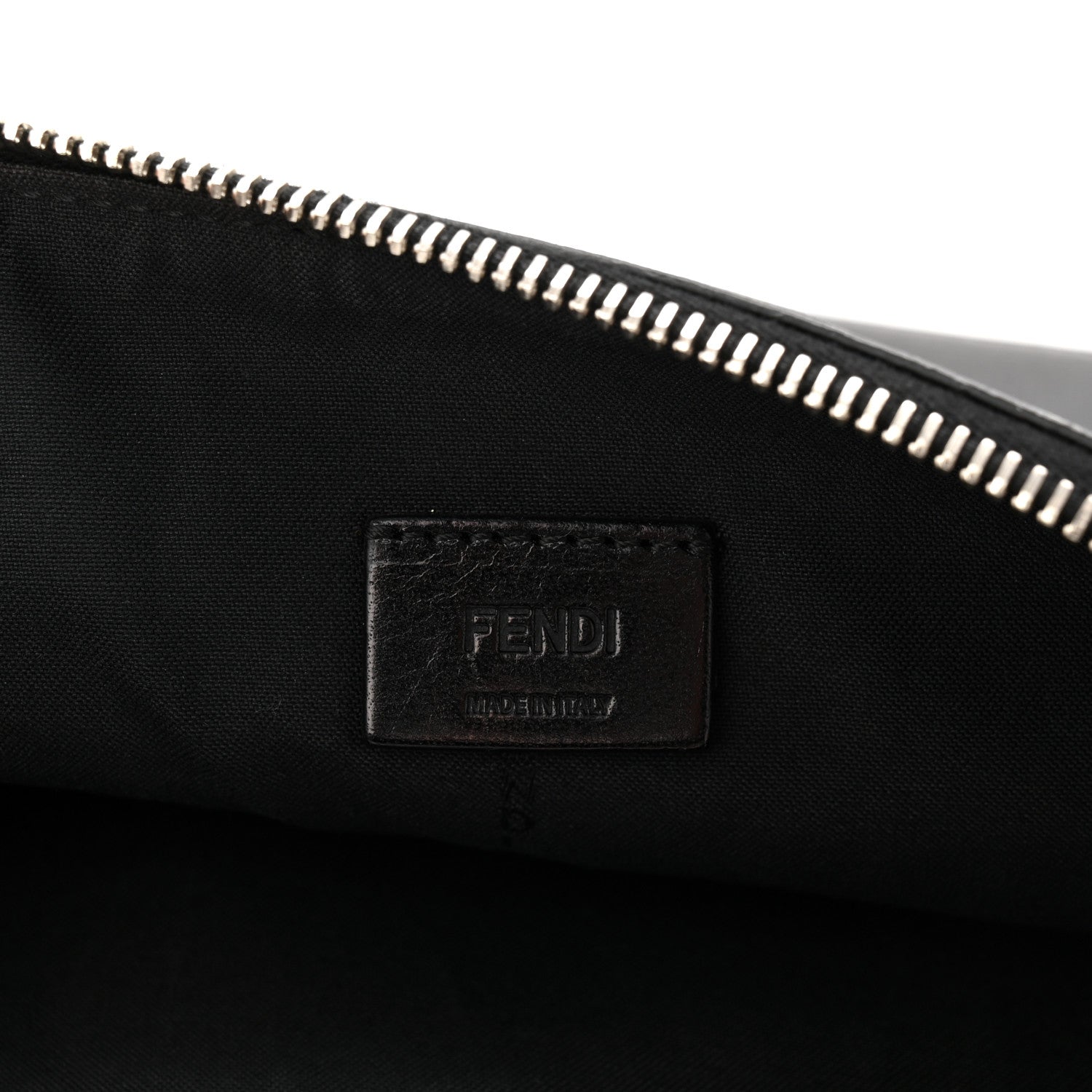 Fendi Vitello Elite Mink Fur Studded Karlito Zip Around Pouch Black 6 of 7