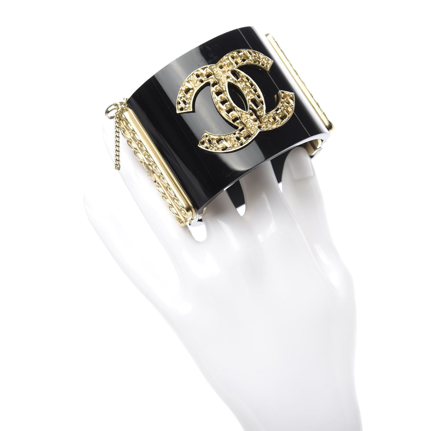Resin CC Wide Cuff Black Gold