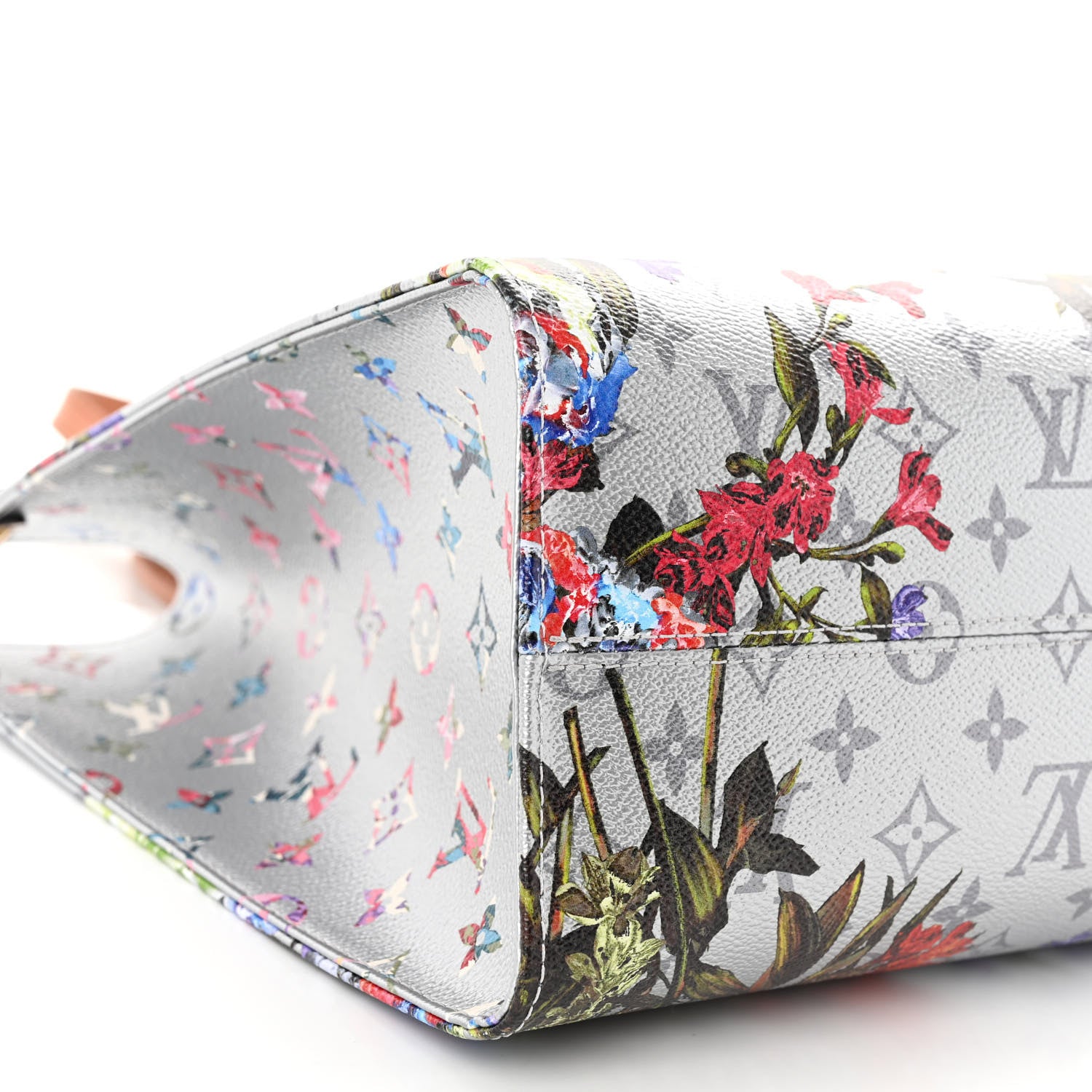 Louis Vuitton Metallic Monogram LV Garden OnTheGo MM Silver 8 of 9