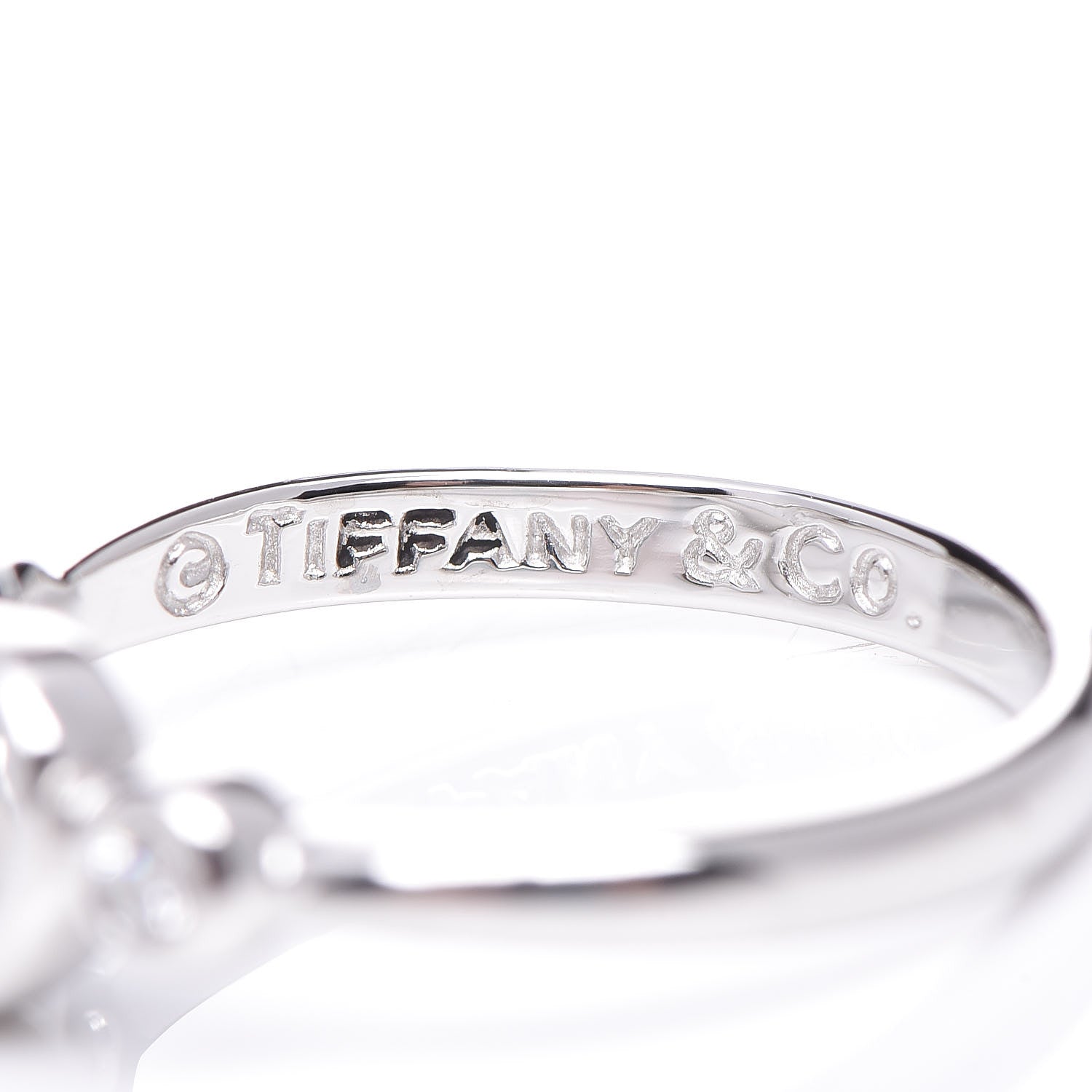 Tiffany Platinum Diamond Elsa Peretti Open Heart Ring 49 5 6 of 6
