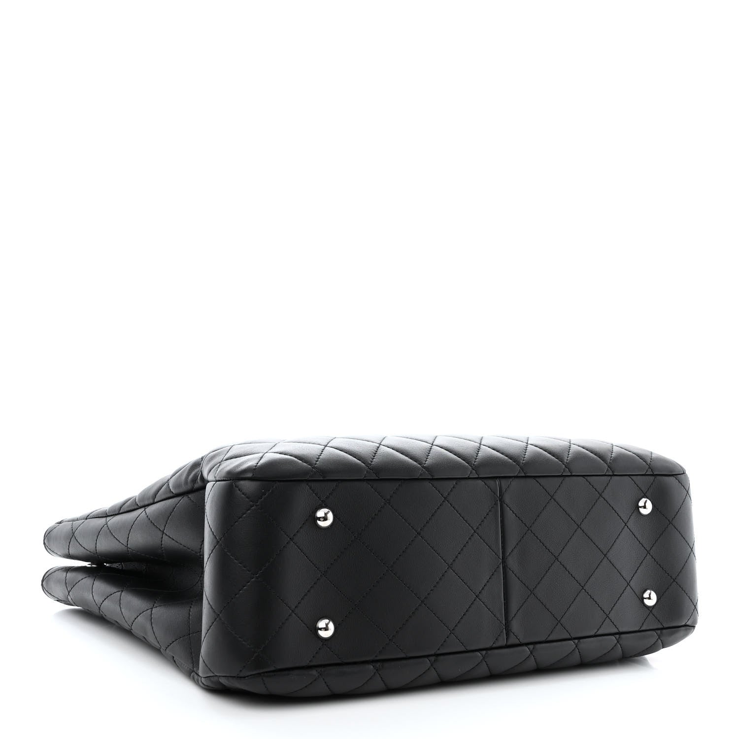 Chanel Calfskin Quilted Large Turn Lock Shopping Tote Black 4 of 11