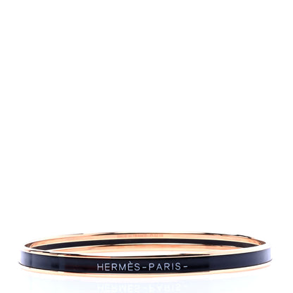 Hermes Enamel Printed Extra Narrow Printed Bracelet 65 Black 1 of 4