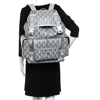 Christian Dior Coated Canvas CD Diamond Large Hit The Road Backpack Gray 2 of 9