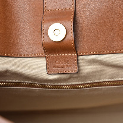 Chloe Calfskin Woven Medium Milo Shopping Tote Tan 4 of 5