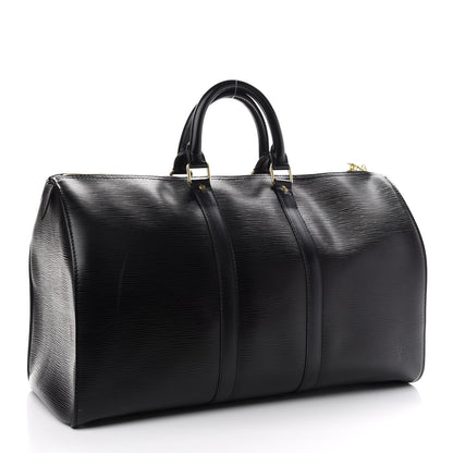 Louis Vuitton Epi Keepall 45 Black 3 of 9