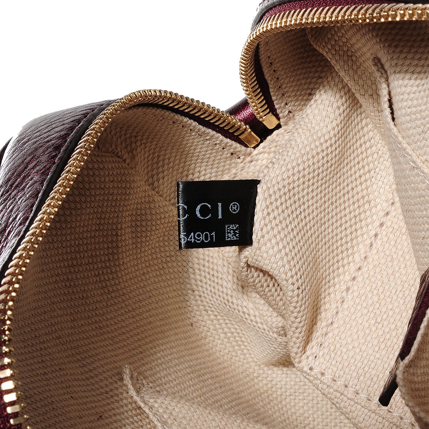 Gucci Metallic Pebbled Calfskin Small Soho Disco Bag Burgundy 8 of 9