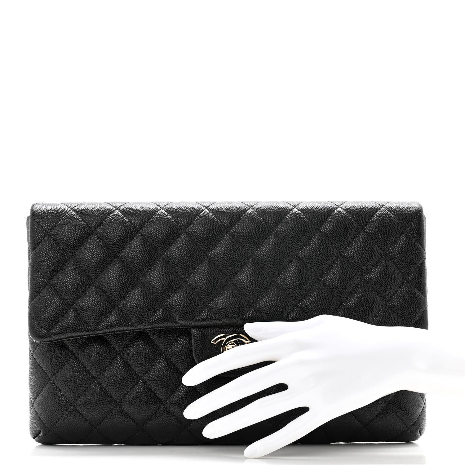 Chanel Caviar Quilted Flap Clutch Black 2 of 9