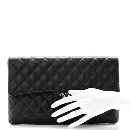 Chanel Caviar Quilted Flap Clutch Black 2 of 9
