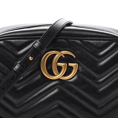 Gucci Calfskin Matelasse Small GG Marmont Chain Shoulder Bag Black 9 of 9