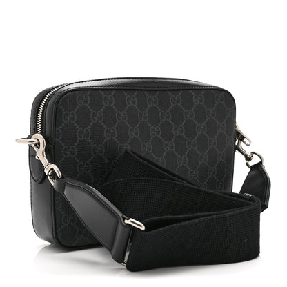 Gucci GG Supreme Monogram Azalea Calfskin Retro Interlocking G Wristlet Shoulder Bag Black 3 of 11