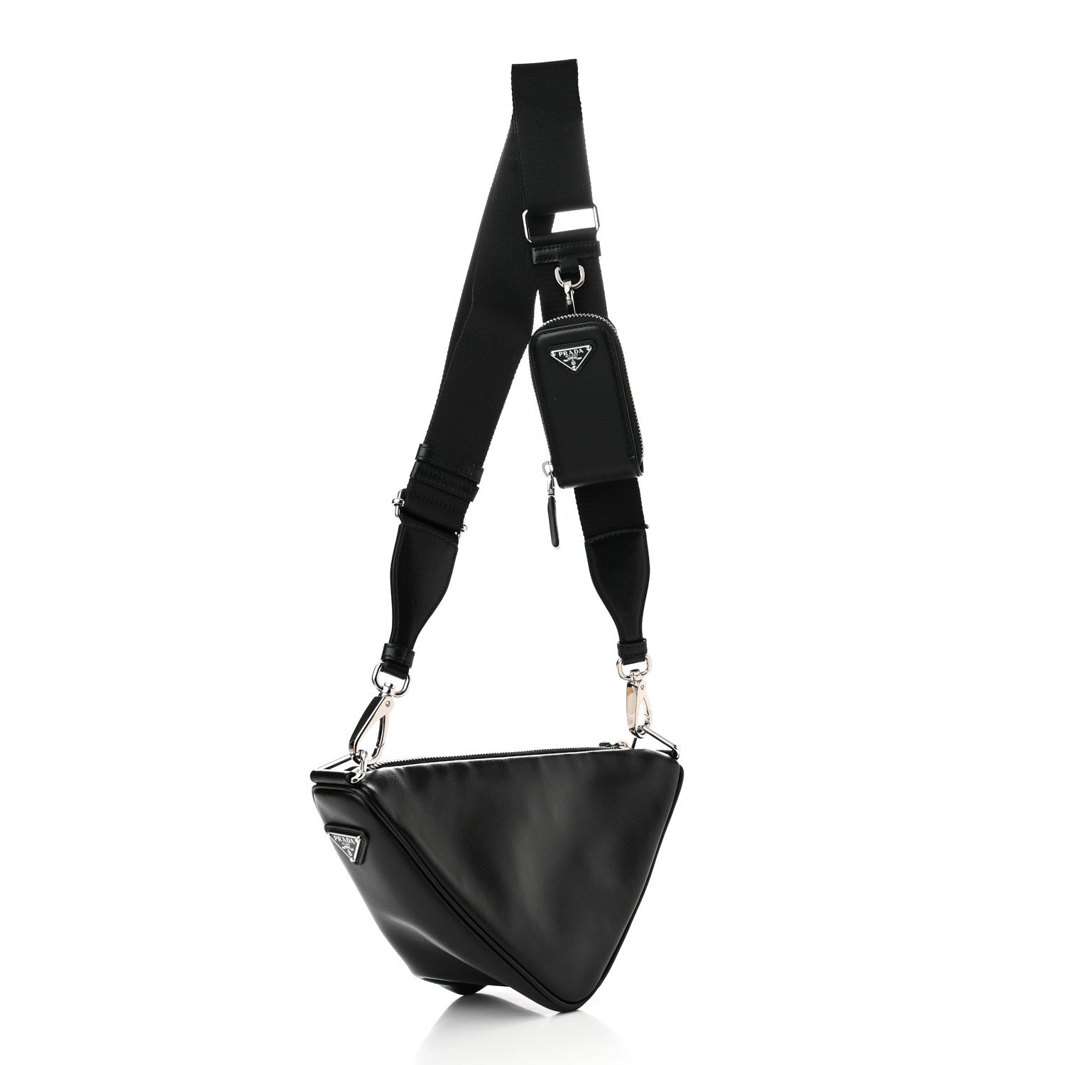 Prada Grace Lux Triangle Shoulder Bag Black 3 of 12