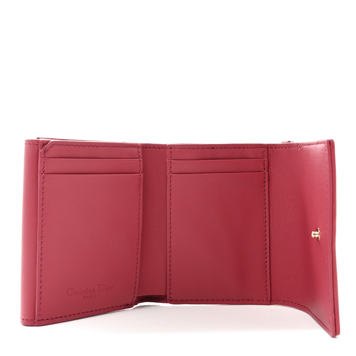 Lambskin Cannage Lady Dior Lotus Wallet Rusty Red