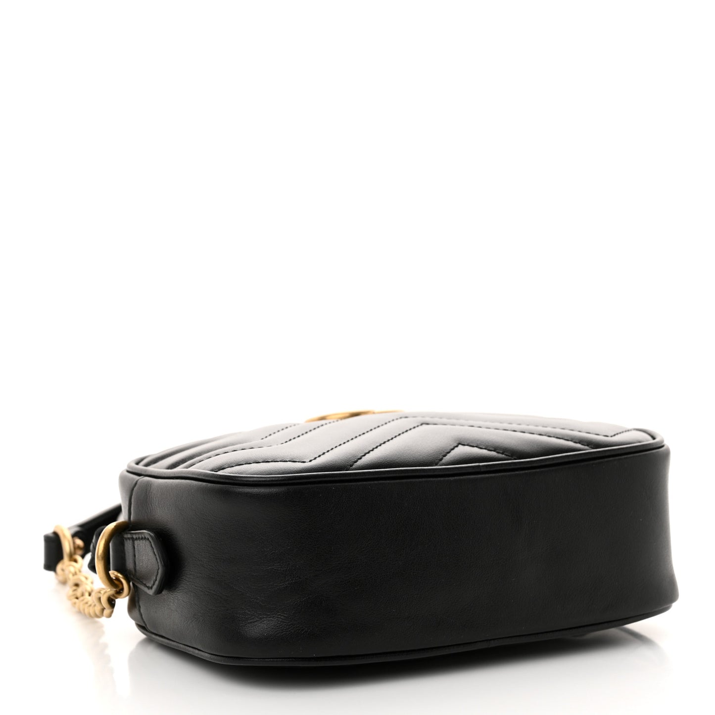 Calfskin Matelasse Mini GG Marmont Chain Shoulder Bag Black