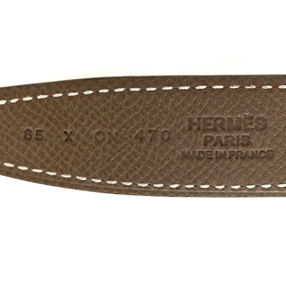 Hermes Swift Epsom 24mm Sydney Belt 85 34 Etoupe Lime 5 of 5