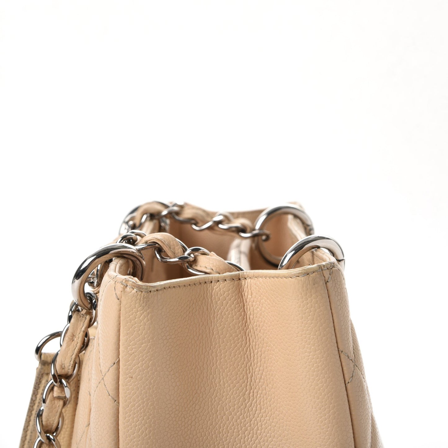 Caviar Quilted Grand Shopping Tote GST Beige Clair