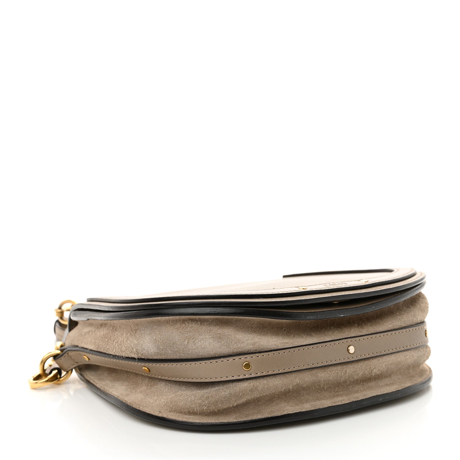 Chloe Calfskin Suede Medium Nile Bracelet Bag Motty Grey 4 of 14