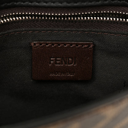Fendi Glazed Fabric Cotton Vitello King Aura FF 1974 Baguette Belt Pouch Tobacco Moro Grezzo Cuoio 6 of 10