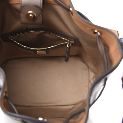 MCM Calfskin Ottomar Monogram Small Essential Bucket Chestnut 6 of 11