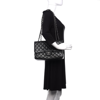 Chanel Caviar Quilted Jumbo Single Flap Black 2 of 12