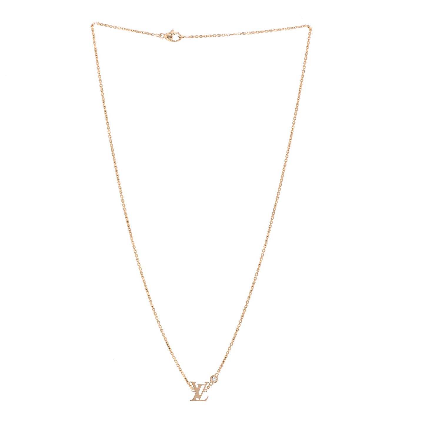 18K Yellow Gold Diamond Idylle Blossom LV Pendant Necklace