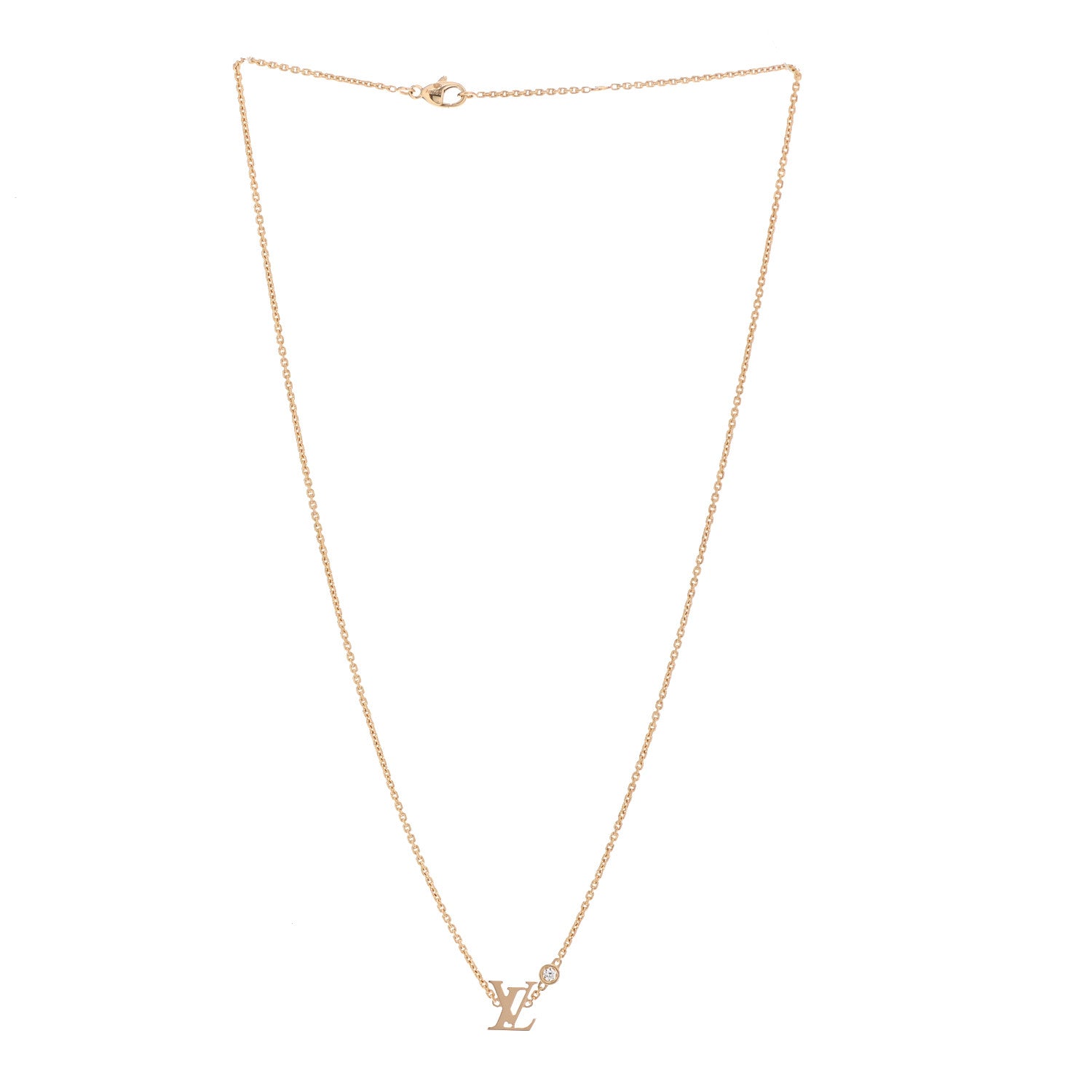 Louis Vuitton 18K Yellow Gold Diamond Idylle Blossom LV Pendant Necklace 3 of 7