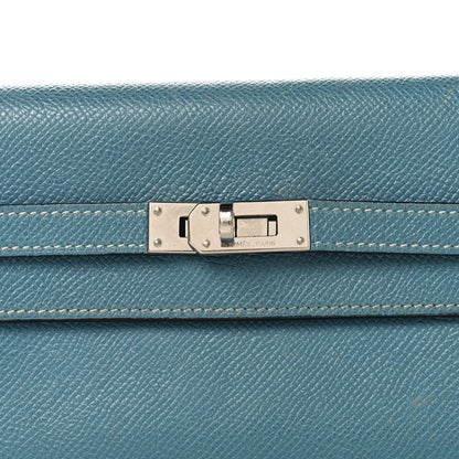 Hermes Epsom Kelly Longue Wallet Blue Jean 8 of 13