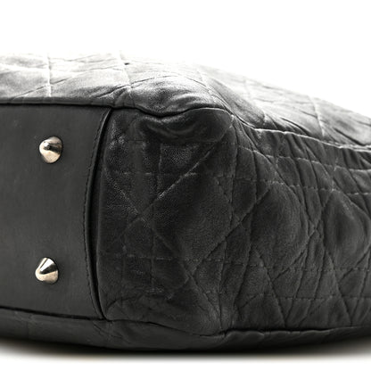 Christian Dior Lambskin Cannage Large Soft Lady Dior Shopping Tote Black 10 of 15