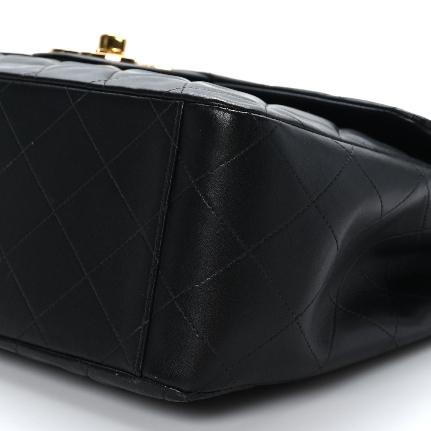 Lambskin Quilted XL Jumbo Single Flap Black