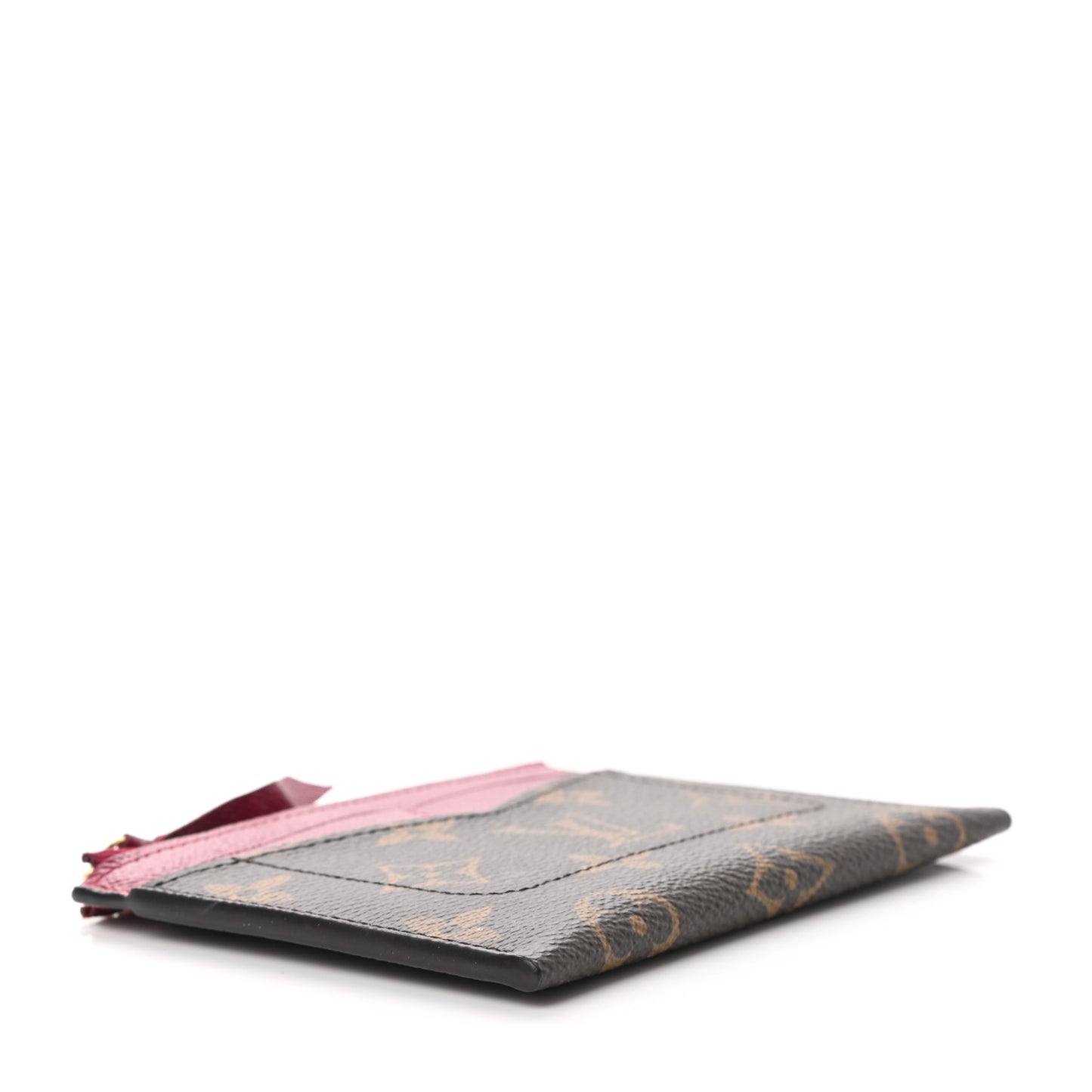 Monogram Zipped Card Holder Fuchsia