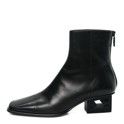 Fendi Vitello Nappa FF Cutout Baguette 45mm Ankle Boots 40 Black 1 of 8