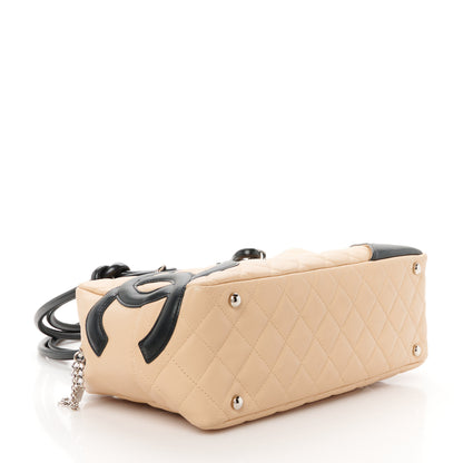 Chanel Calfskin Quilted Large Cambon Bowler Beige Black 4 of 10