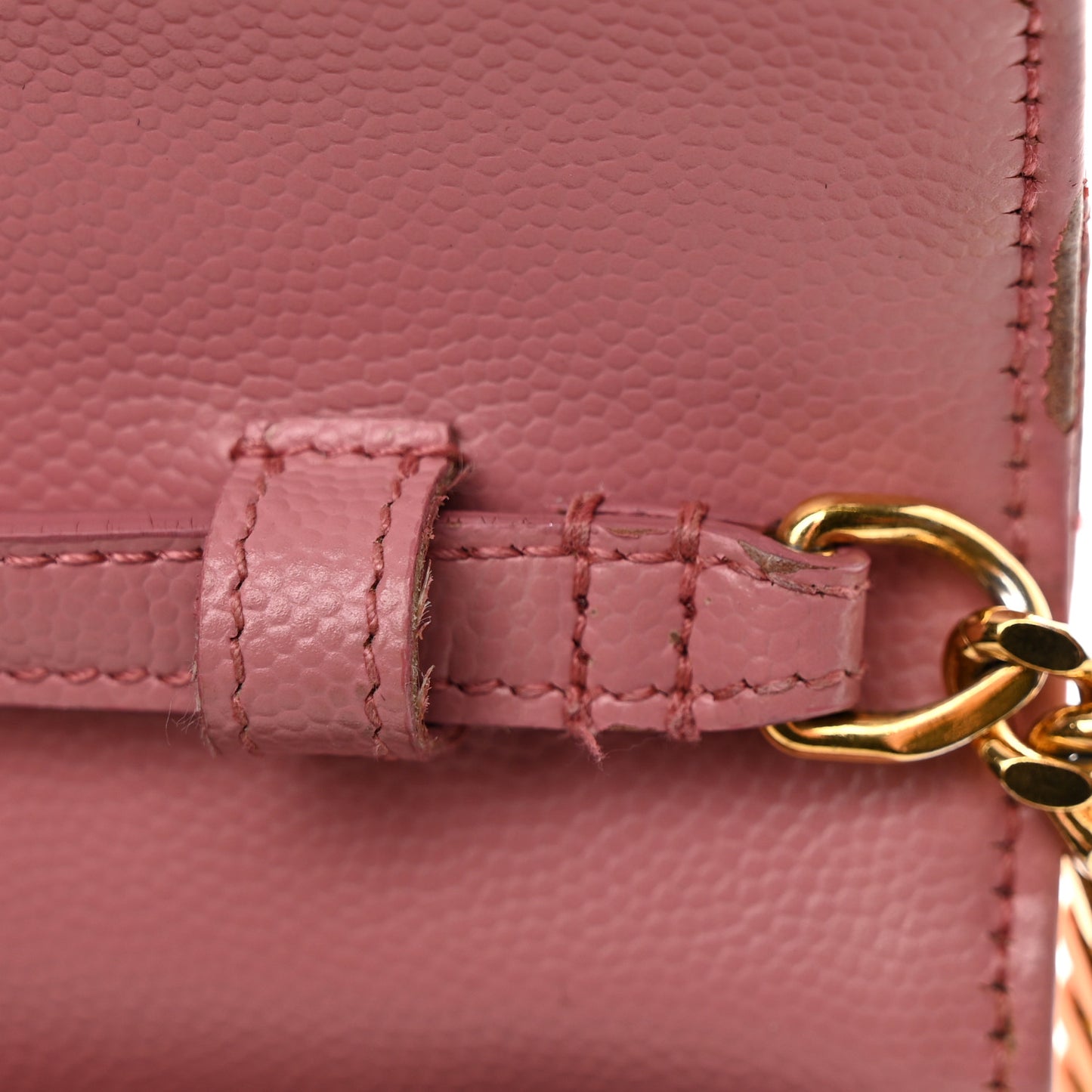 Grain De Poudre Matelasse Chevron Monogram Chain Wallet Tender Pink