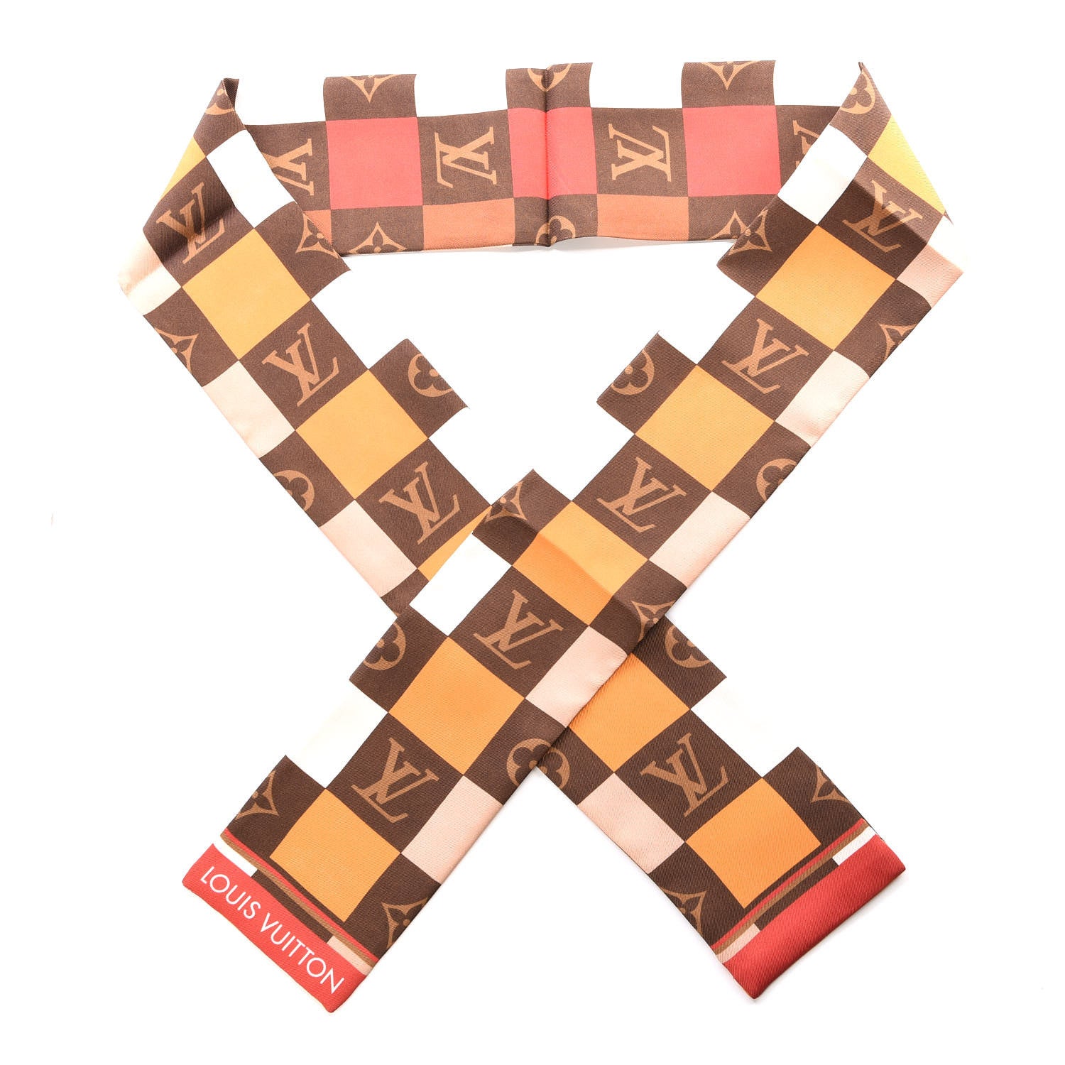 Louis Vuitton Silk Monogram Check Bandeau Beige 1 of 5