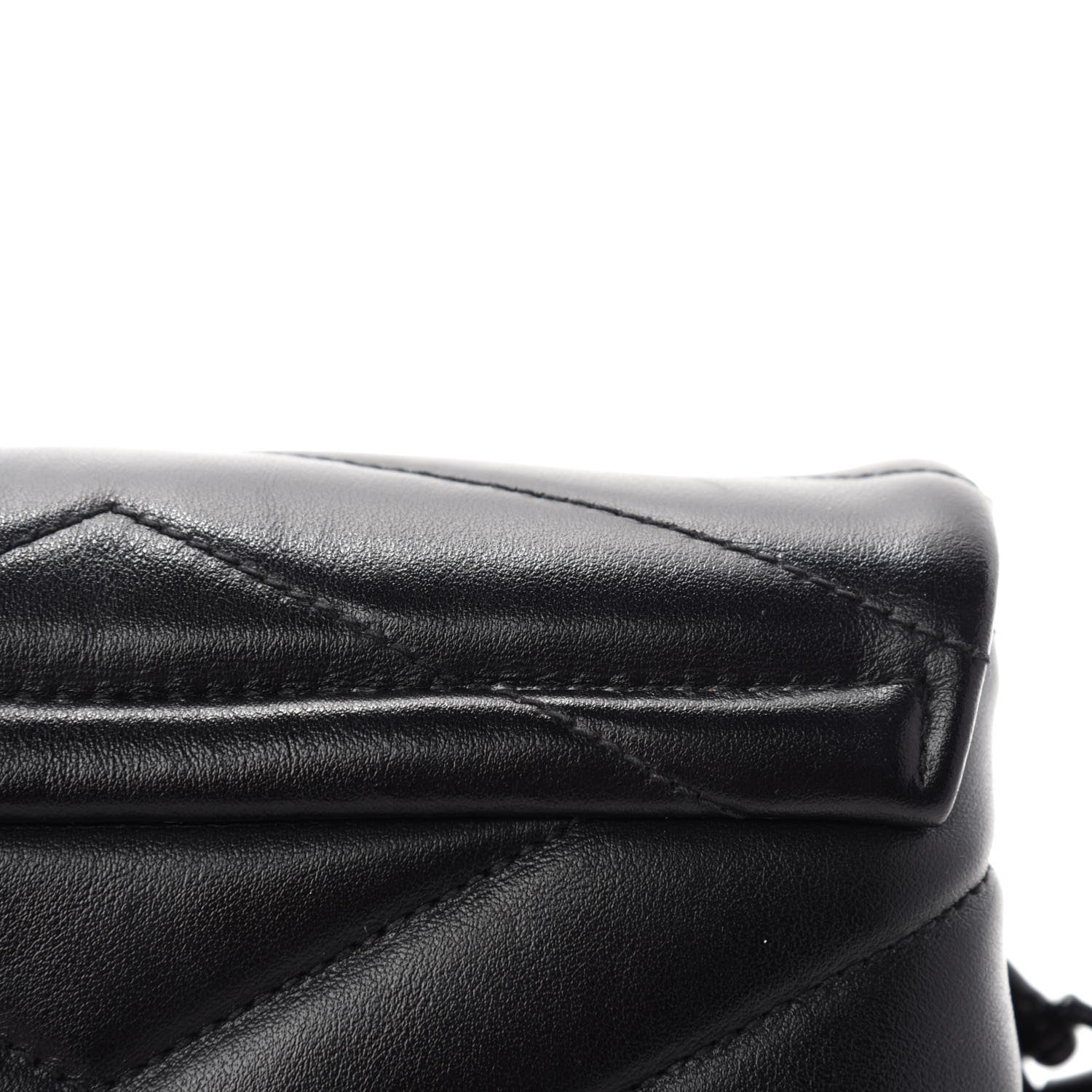 Saint Laurent Calfskin Y Quilted Monogram Toy Loulou Crossbody Bag Black 8 of 12