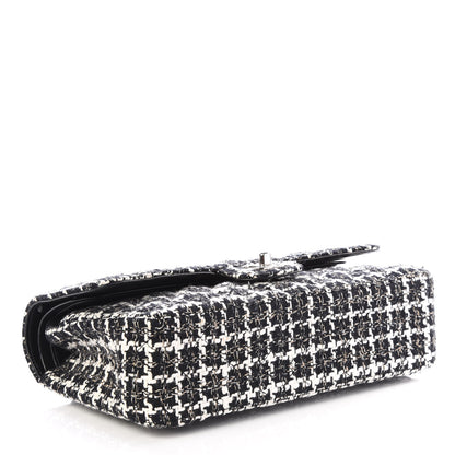 Chanel Tweed Quilted Medium Double Flap Black White 3 of 10