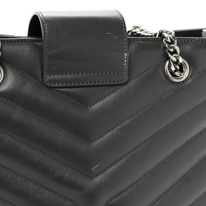 Saint Laurent Calfskin Y Quilted Monogram Large Loulou Shopper Storm 17 of 17