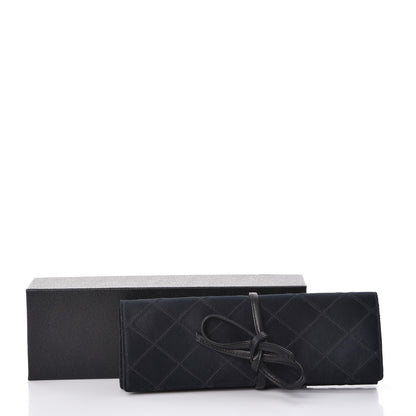 Chanel Satin Quilted Jewelry Roll Case Black 9 of 9
