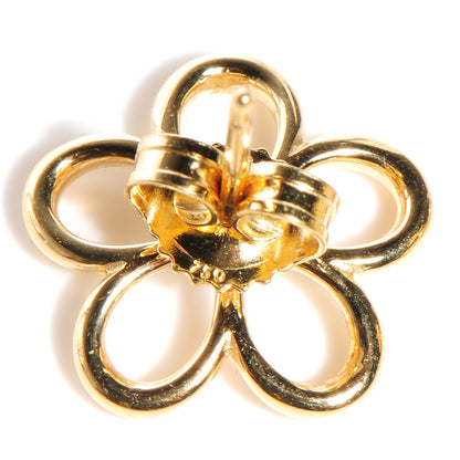 Tiffany 18K Yellow Gold Diamond Small Open Flower Earrings 4 of 4