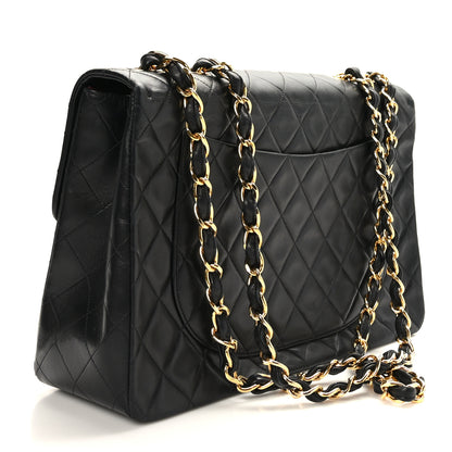 Chanel Lambskin Quilted XL Jumbo Single Flap Black 3 of 9