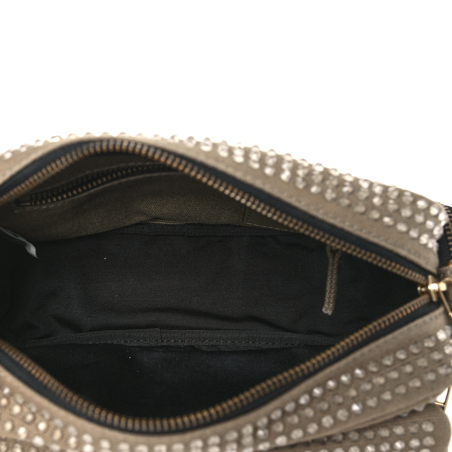 Cotton Canvas Crystal Embellished The Cargo Bag Slate Green