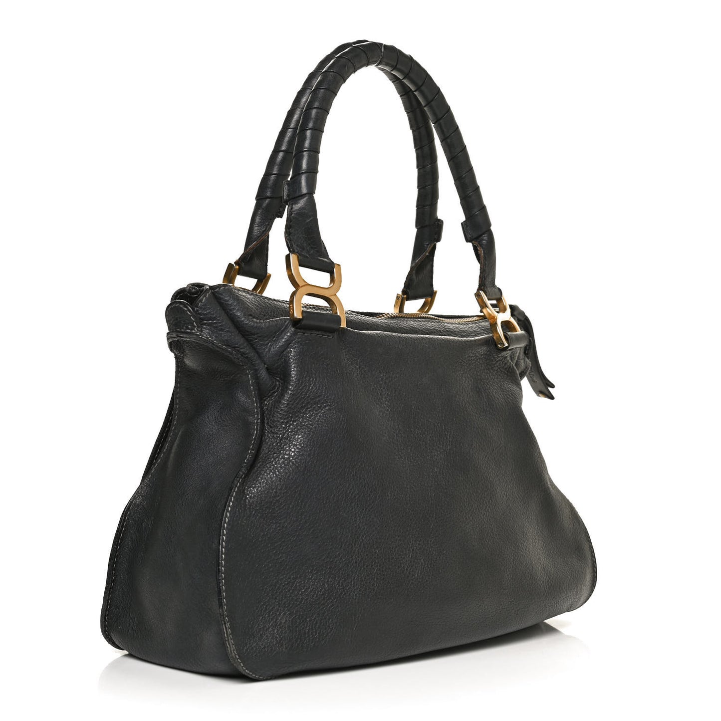 Calfskin Medium Marcie Satchel Black