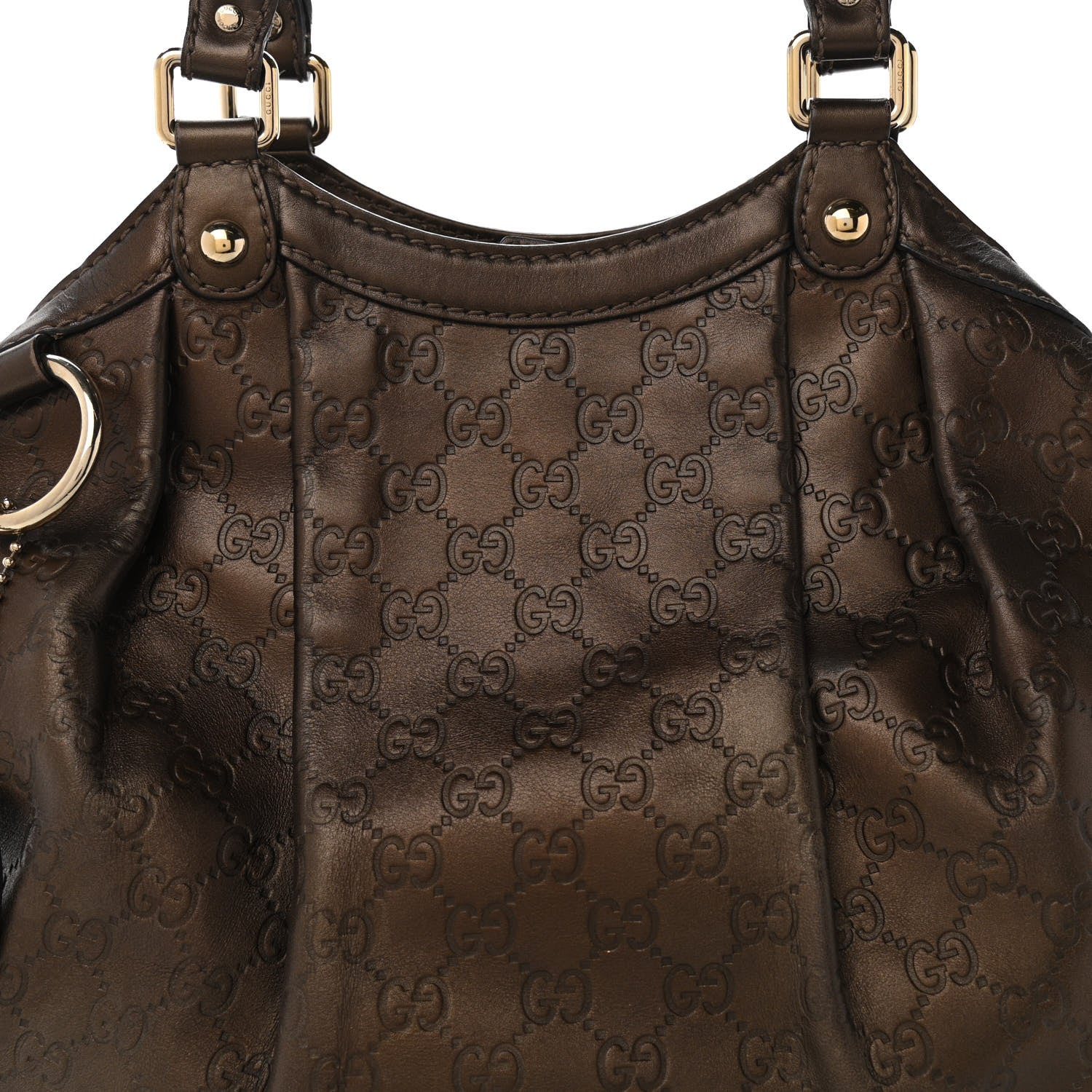 Gucci Metallic Guccissima Medium Sukey Tote Bronze 15 of 22