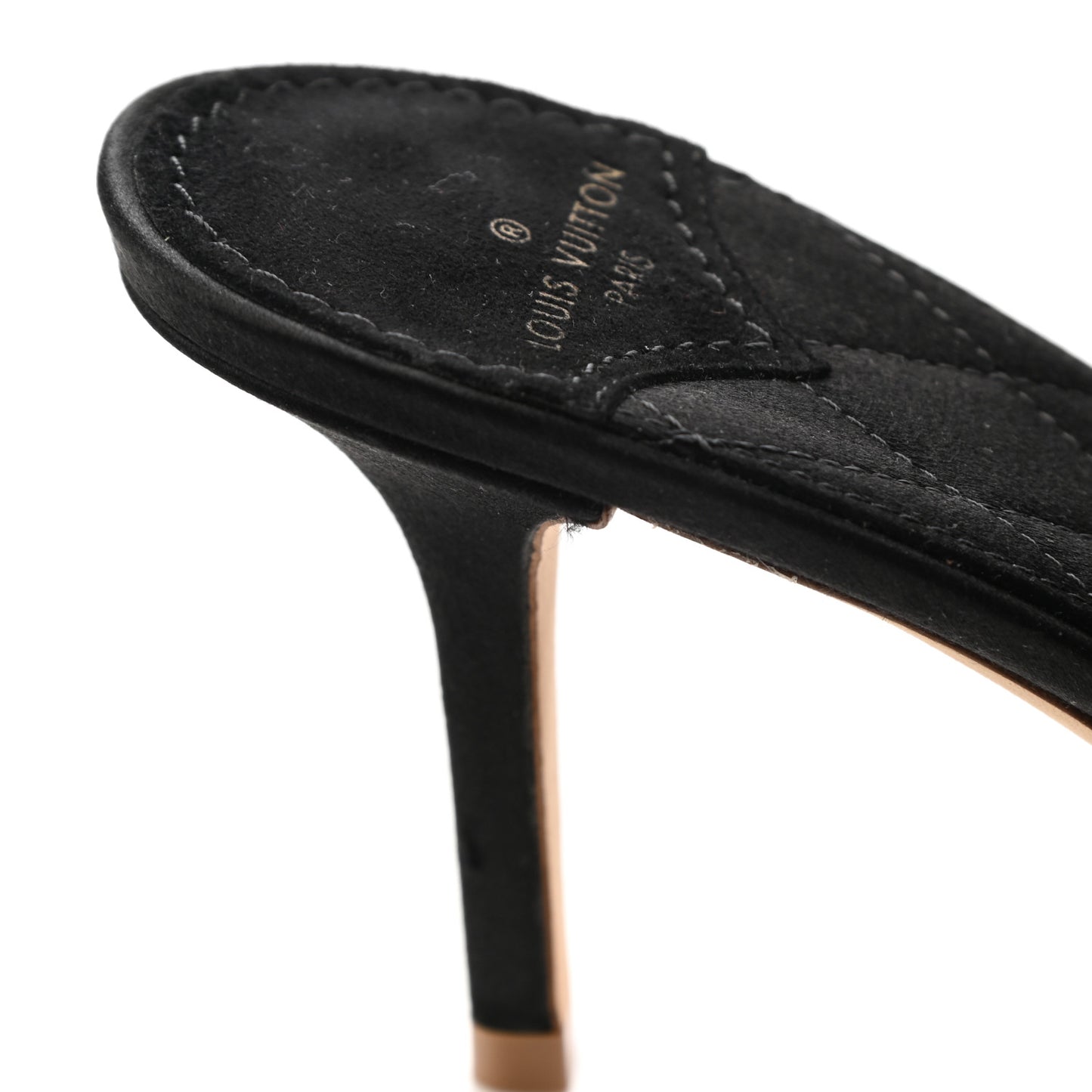 Marabou Crystal LV Marilyn Mule 39 Black