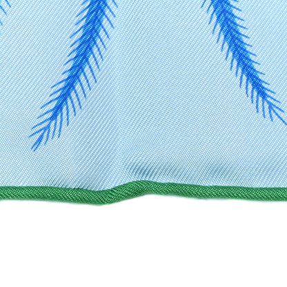 Hermes Silk Plumes En Fete Scarf 90 Ciel Vert Brun 5 of 13