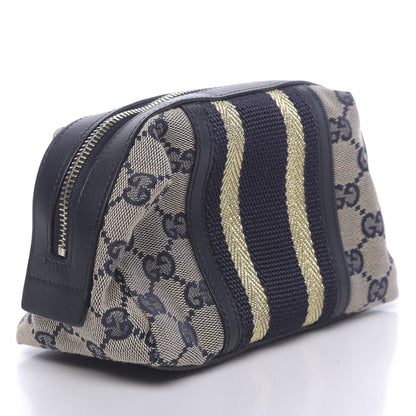 Gucci Monogram Web Small Cosmetic Case Navy 3 of 7