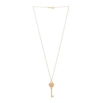 Tiffany 18K Rose Gold Return To Tiffany Heart Key Pendant Necklace 2 of 6